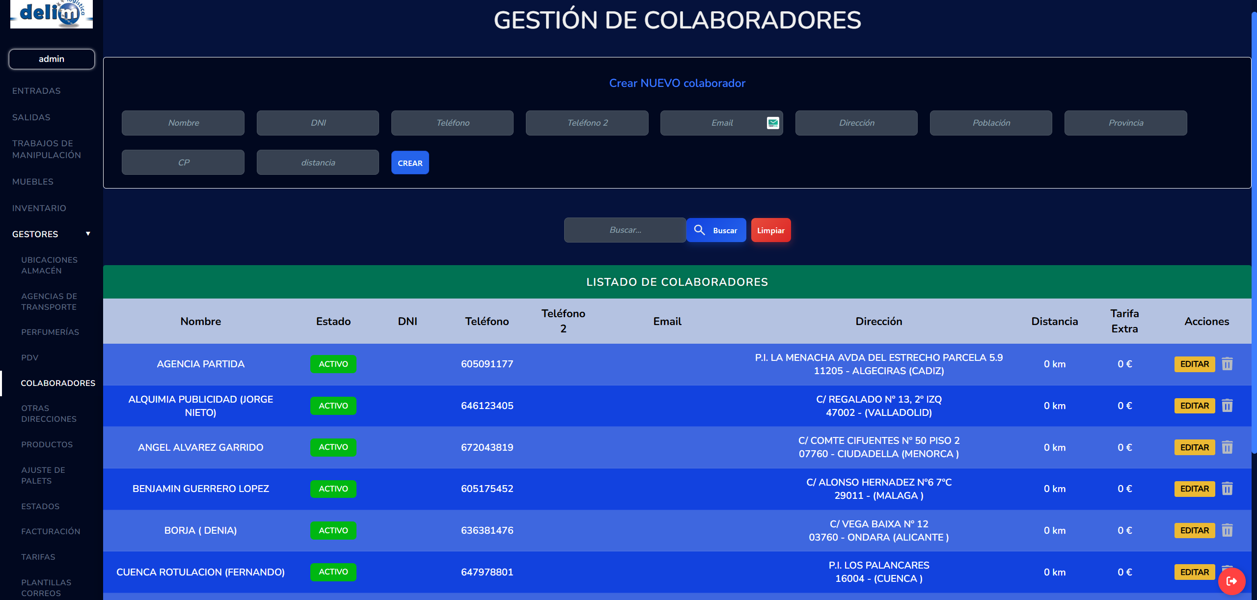 Gestor de Colaboradores